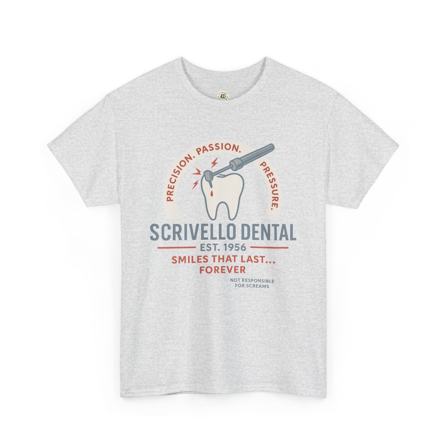 Printify Little Shop of Horrors t-shirt with Scrivello Dental graphic and vintage style design1