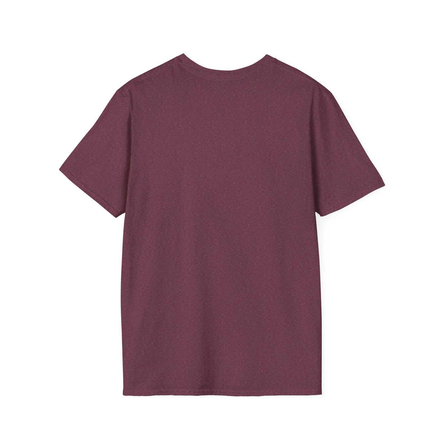 Back view of maroon Printify Mary Poppins inspired art tee made of soft cotton fabric