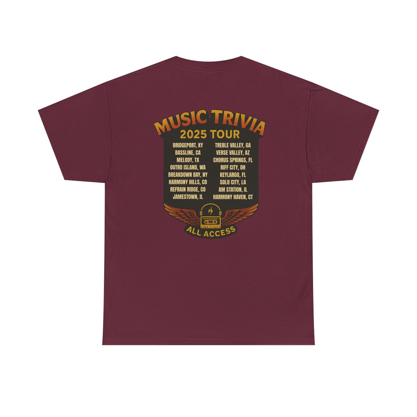 Music Trivia T-Shirt Vintage World Tour Design