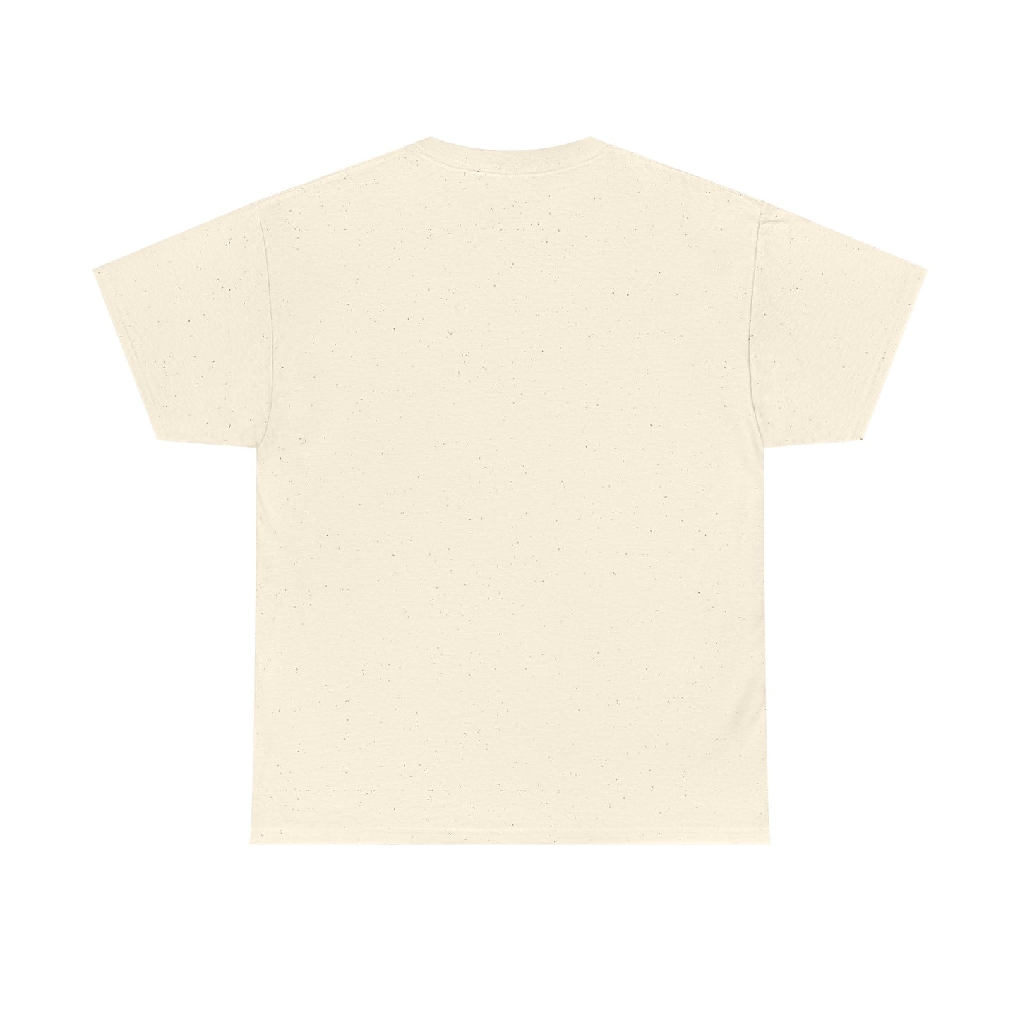 Back view of my precious unisex cotton tee by Printify in plain cream color with short sleeves