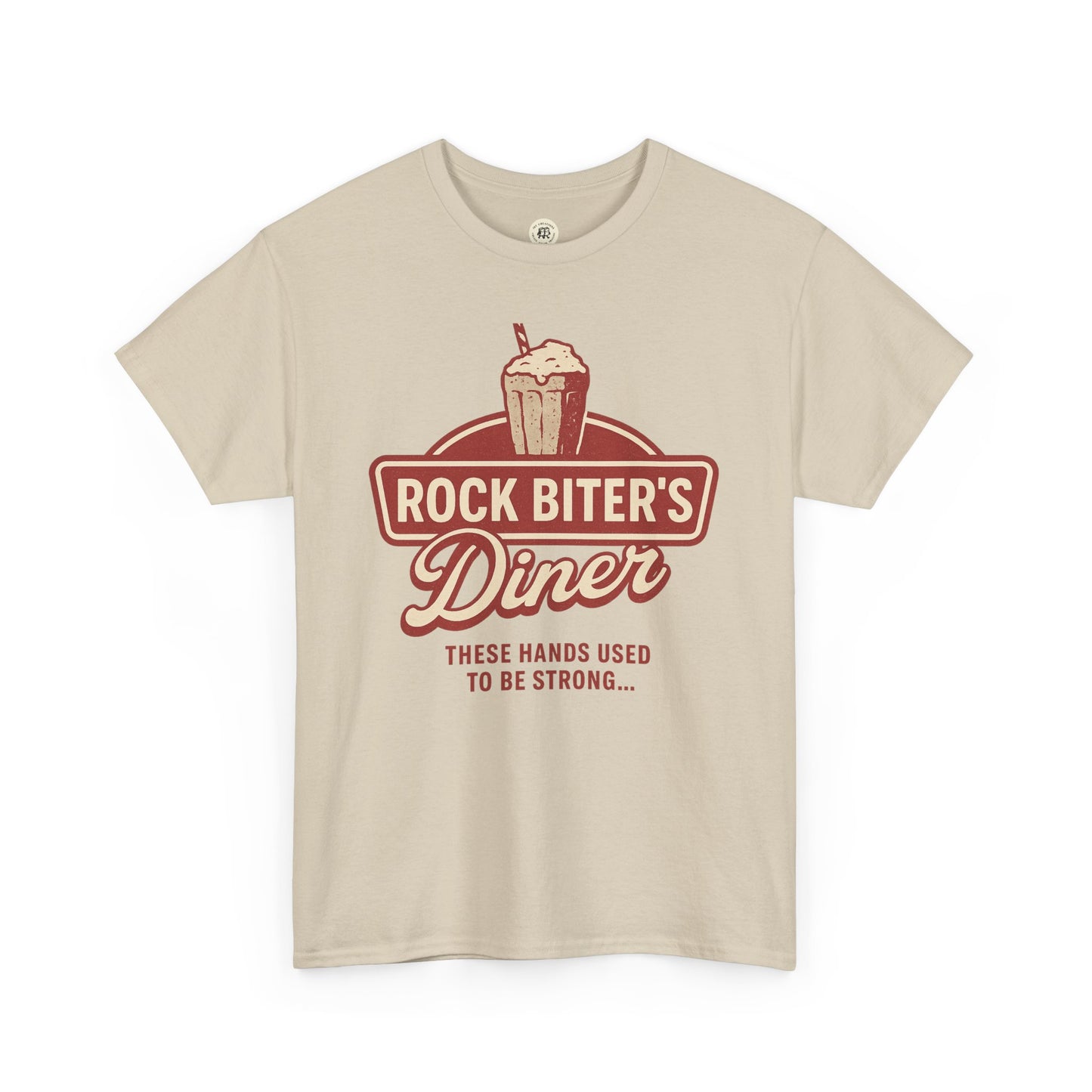 Neverending Story diner t-shirt by Printify with Rock Biter's Diner graphic and vintage style