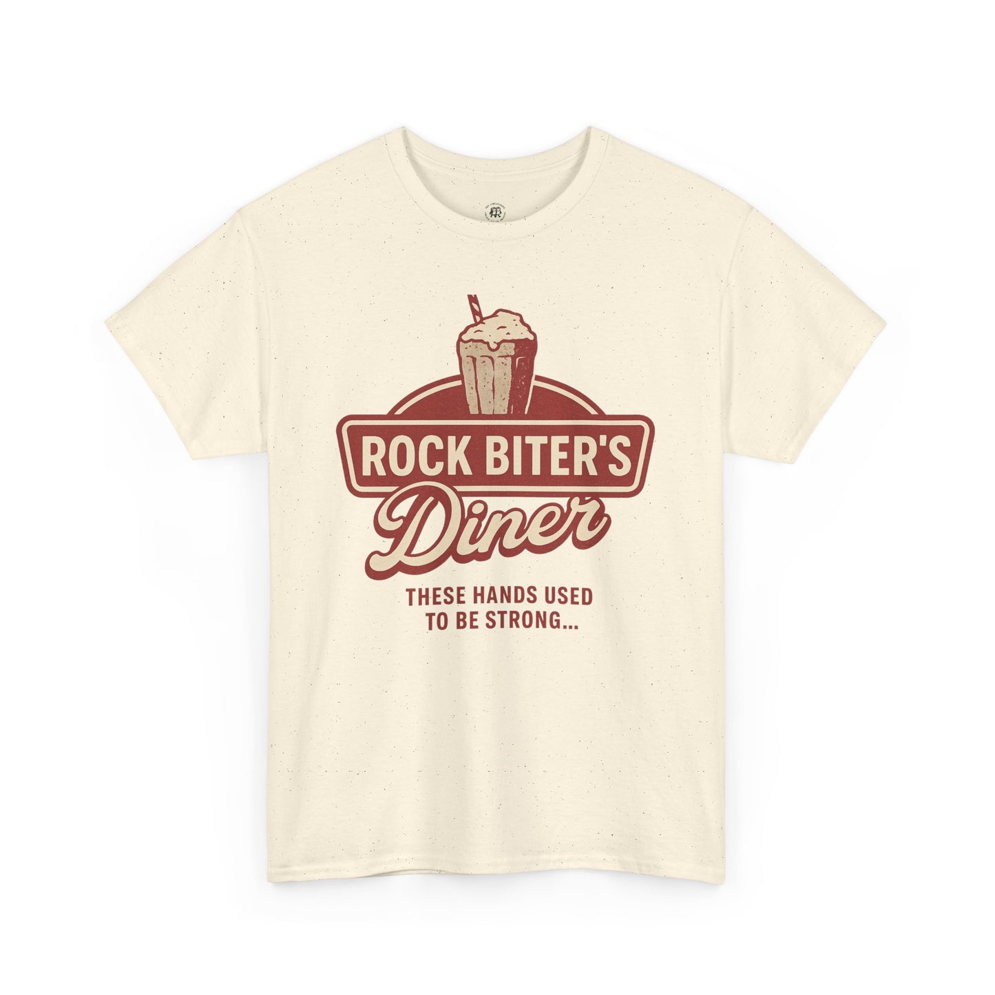 Printify Neverending Story diner t-shirt in cream with Rock Biter's Diner vintage design
