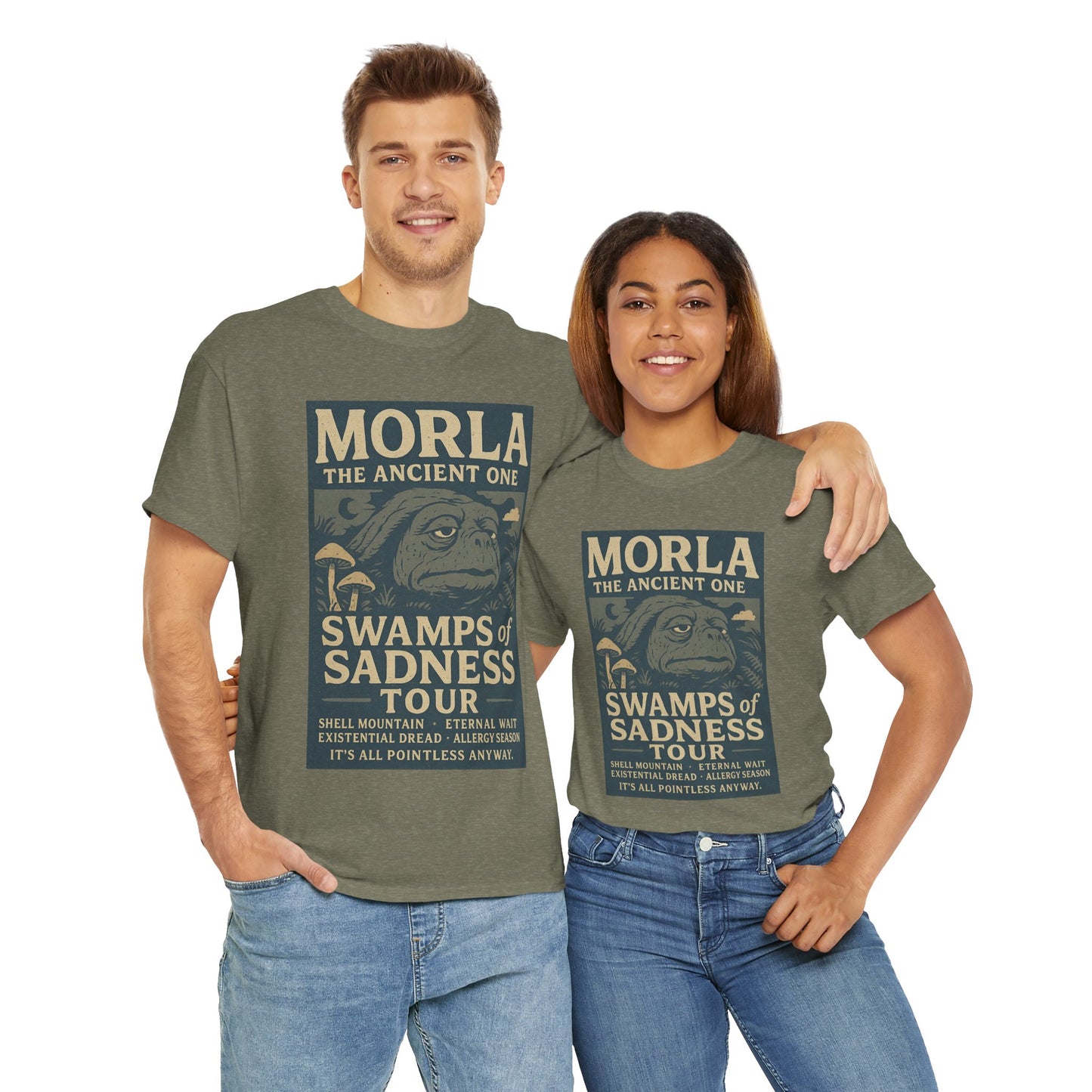 Neverending Story Morla t-shirt featuring Morla the Ancient One with Swamps of Sadness Tour design
