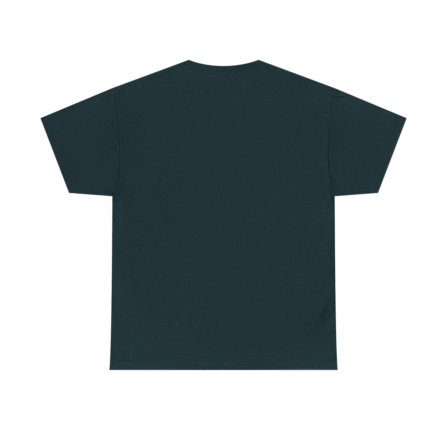 Plain black back view of Ozzy Osbourne bat guitar t-shirt by Printify with short sleeves