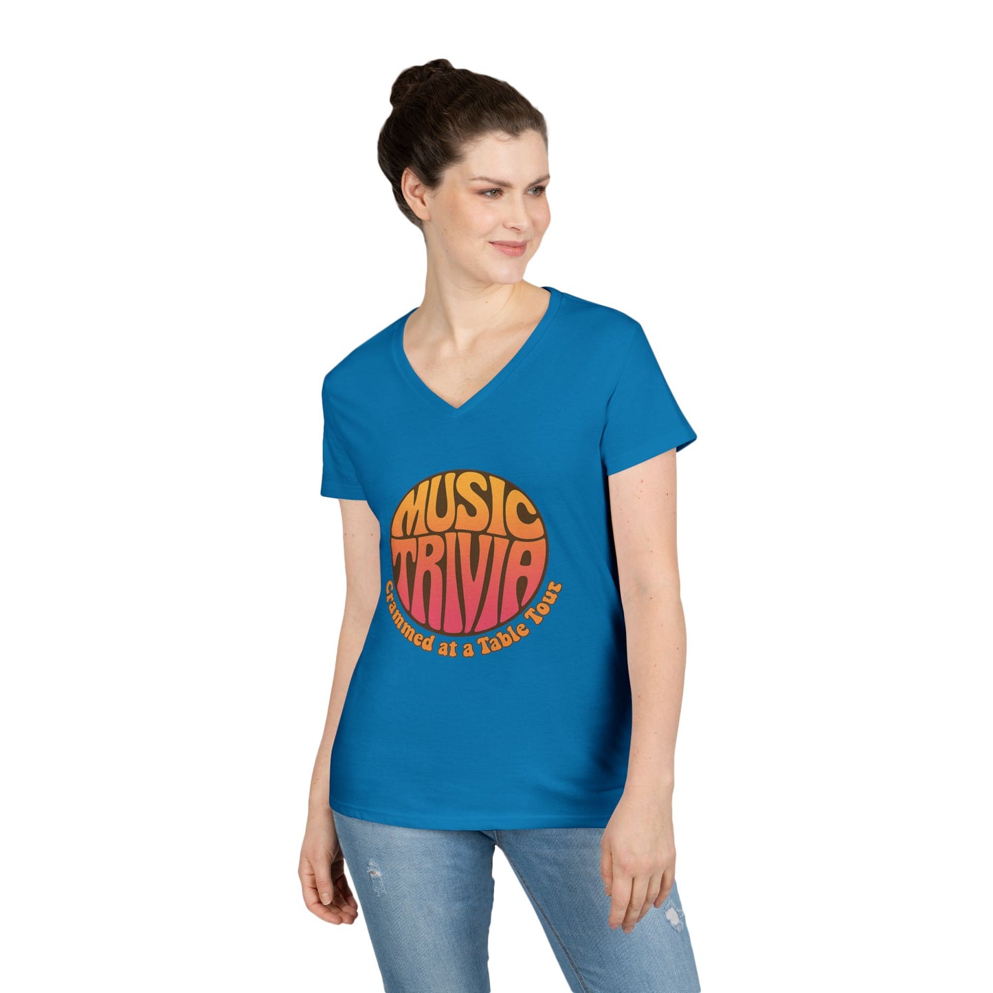 Retro Music Trivia T-Shirt V-Neck Tee