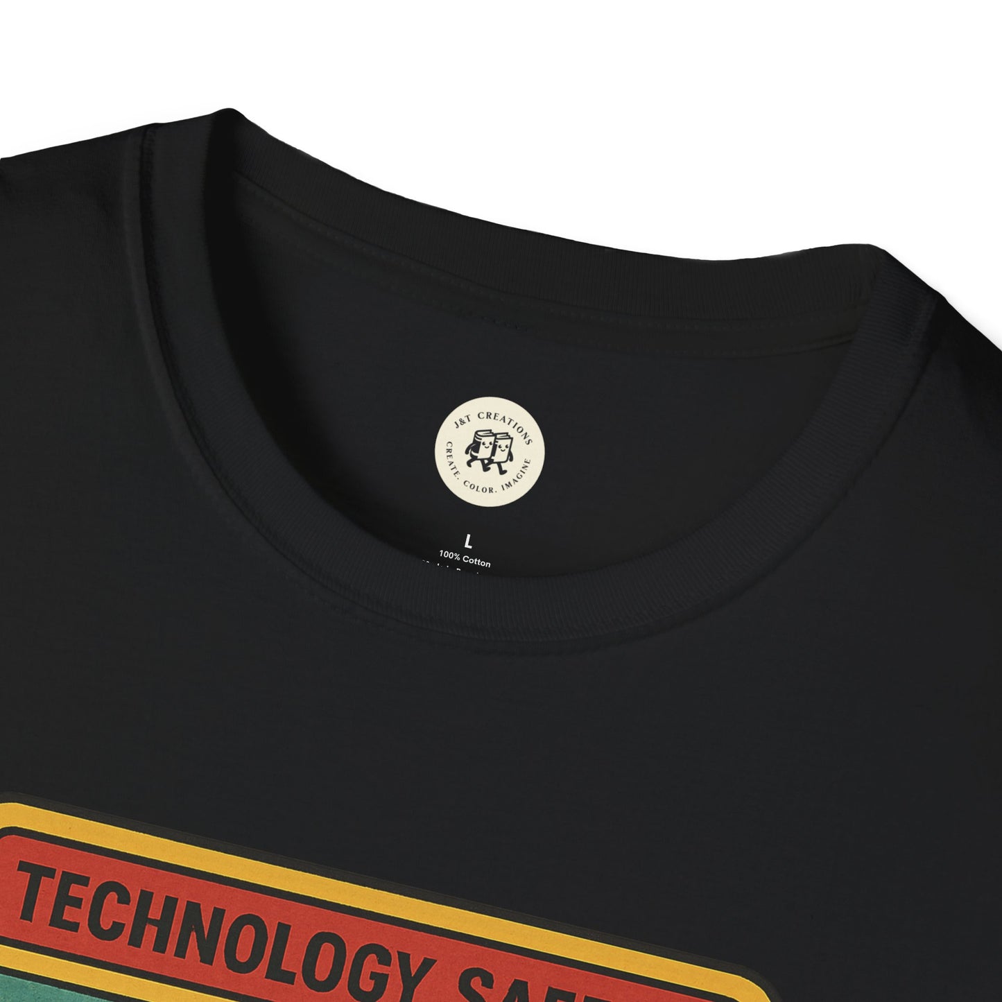 Printify black retro Radiohead t-shirt with vintage style graphic and crew neck design