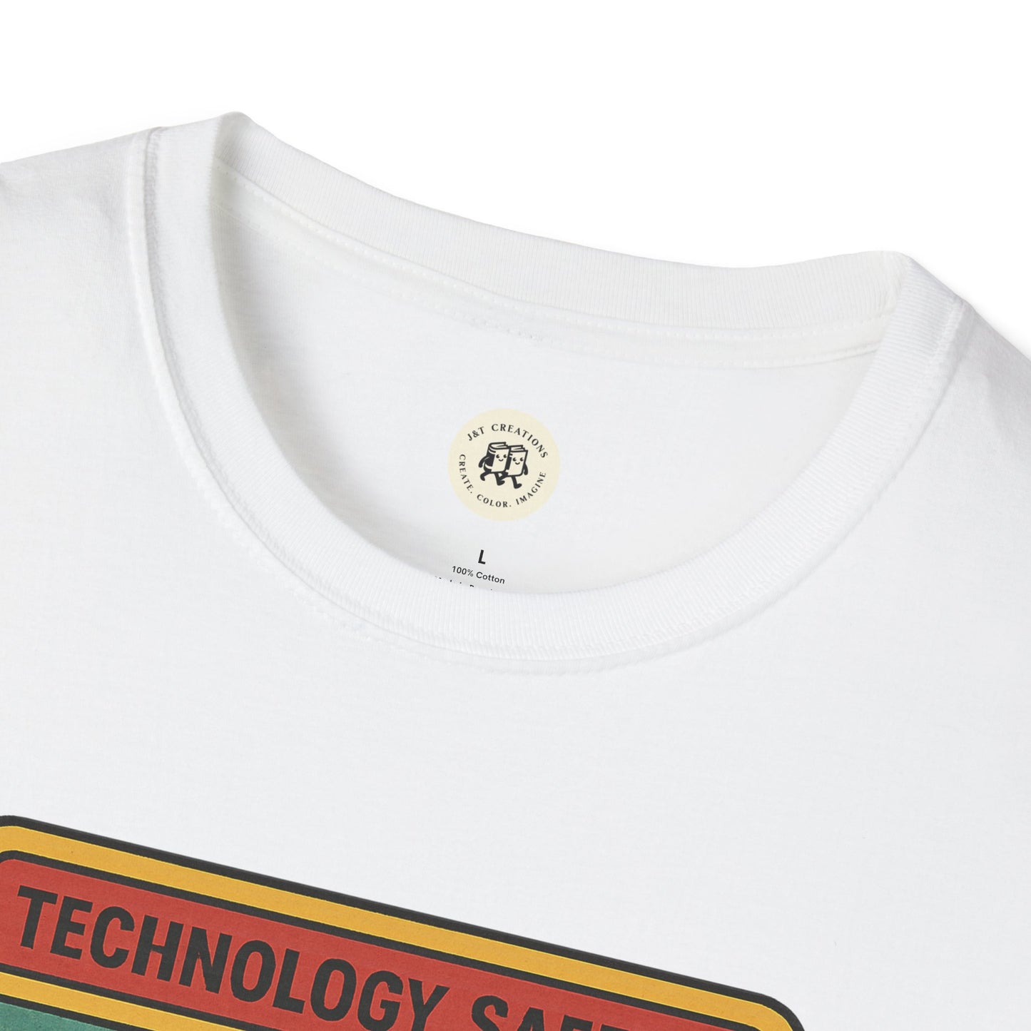 White Printify T-shirt with retro Radiohead t-shirt design featuring vintage style text and graphics