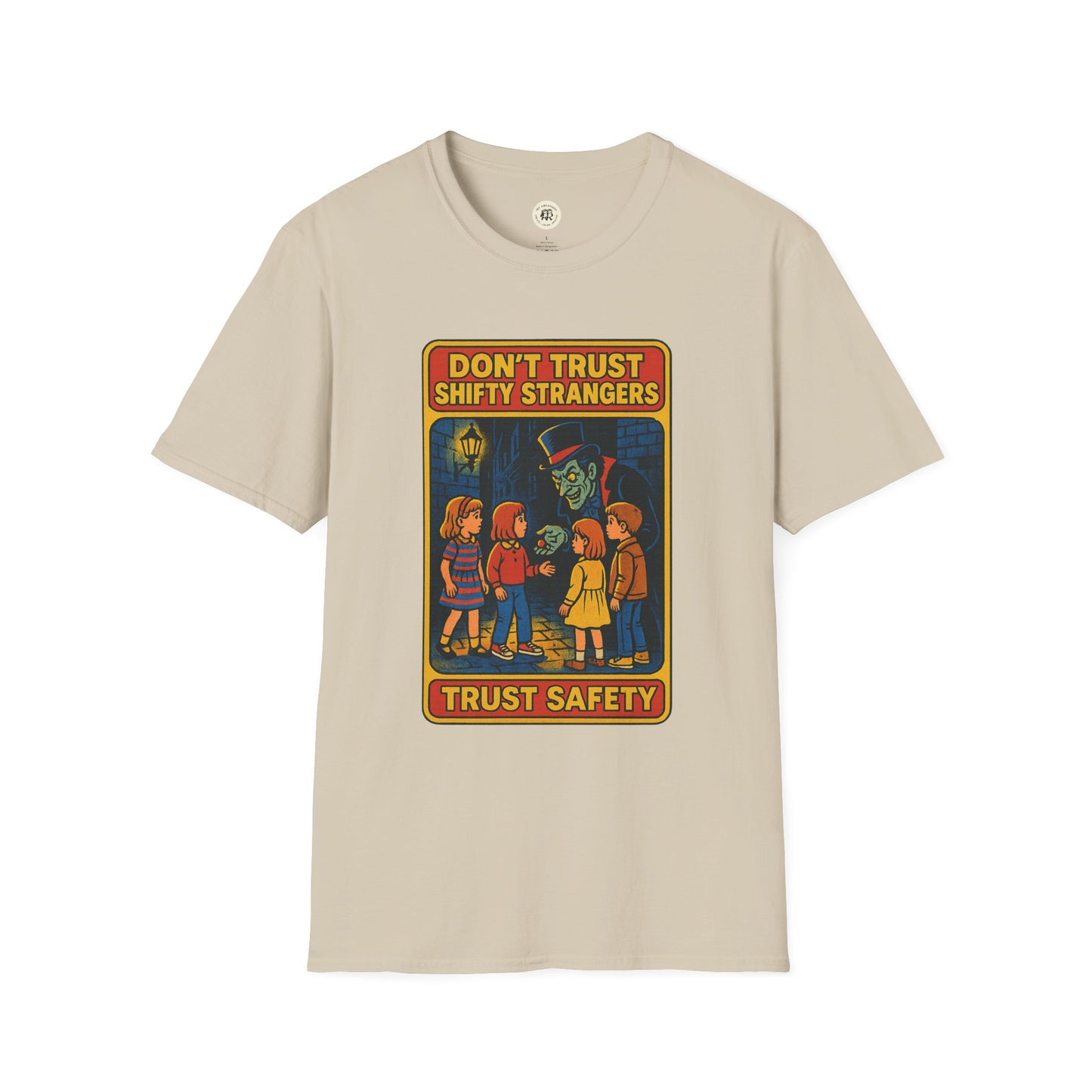 Printify retro stranger danger shirt with vintage style graphic warning kids about safety