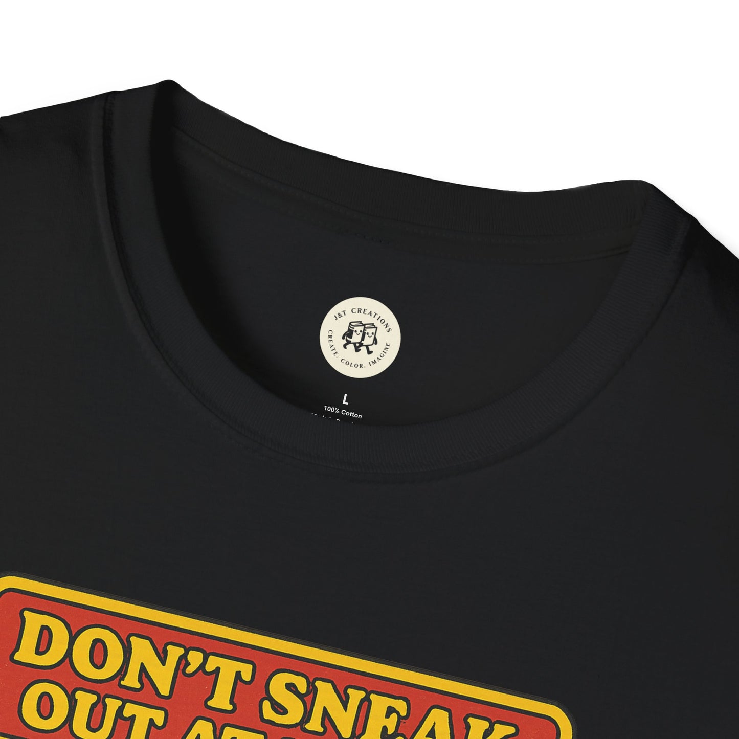 Black Printify T-Shirt with vintage style text design featuring Romeo Juliet vintage t-shirt theme