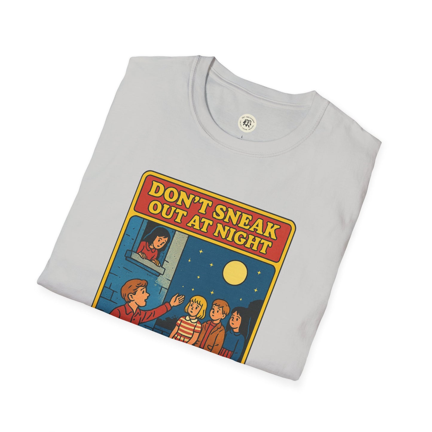 Printify Romeo Juliet vintage t-shirt with retro graphic and Dont Sneak Out At Night design