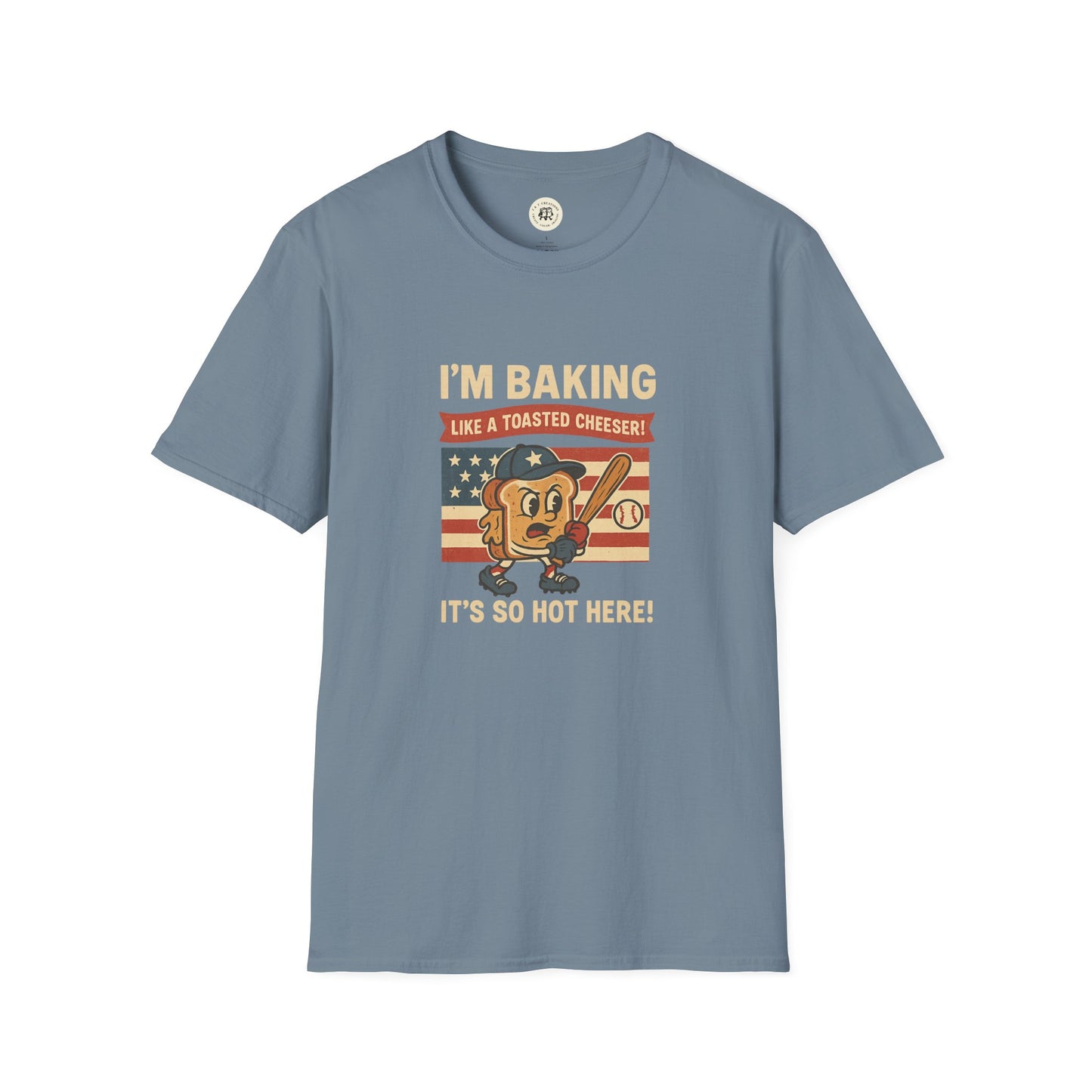 Printify Sandlot inspired t shirt with vintage baking graphic and patriotic baseball design