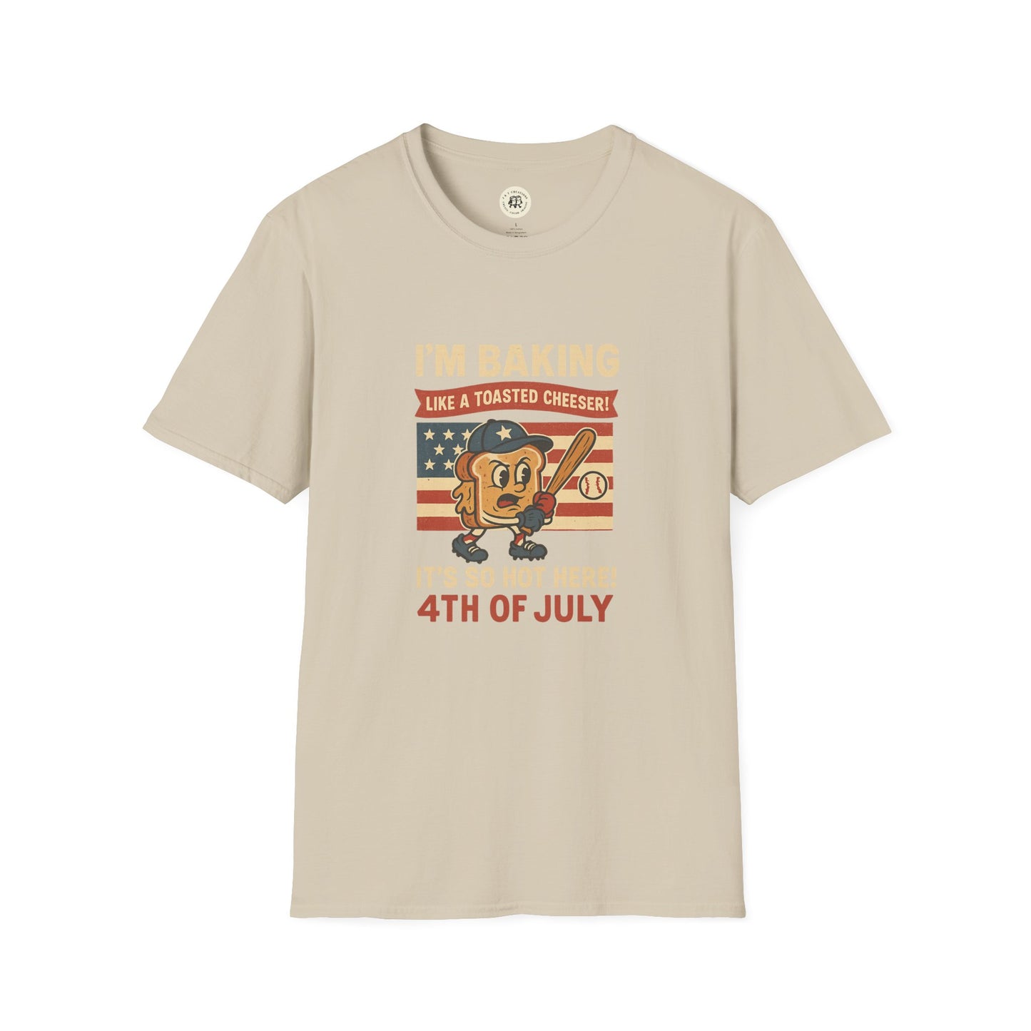 Printify sandlot themed Independence Day shirt with vintage patriotic design and baseball character