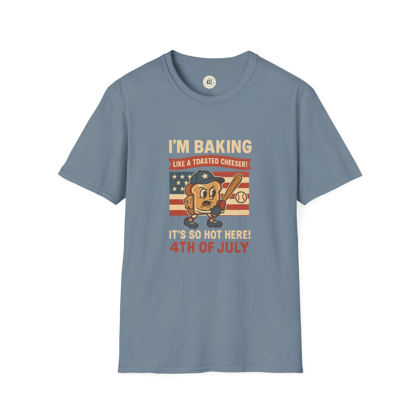 Printify Sandlot themed Independence Day shirt with toasted cheeser baseball graphic and 4th of July text
