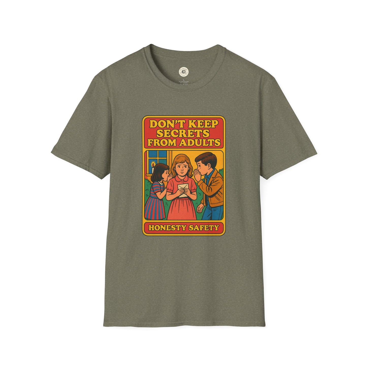 Printify Shakespeare themed gift shirt with vintage honesty safety graphic and message