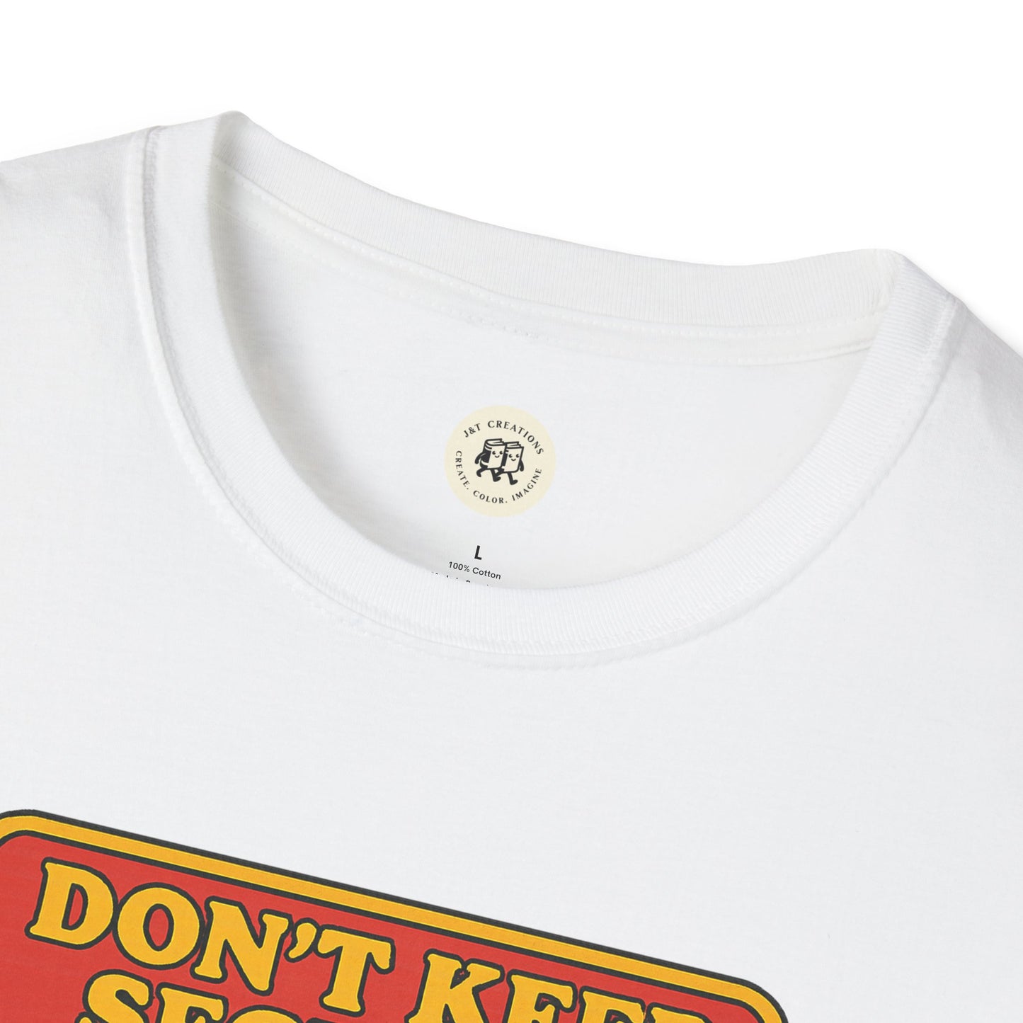 White Printify t-shirt with Shakespeare themed gift shirt text and design on front