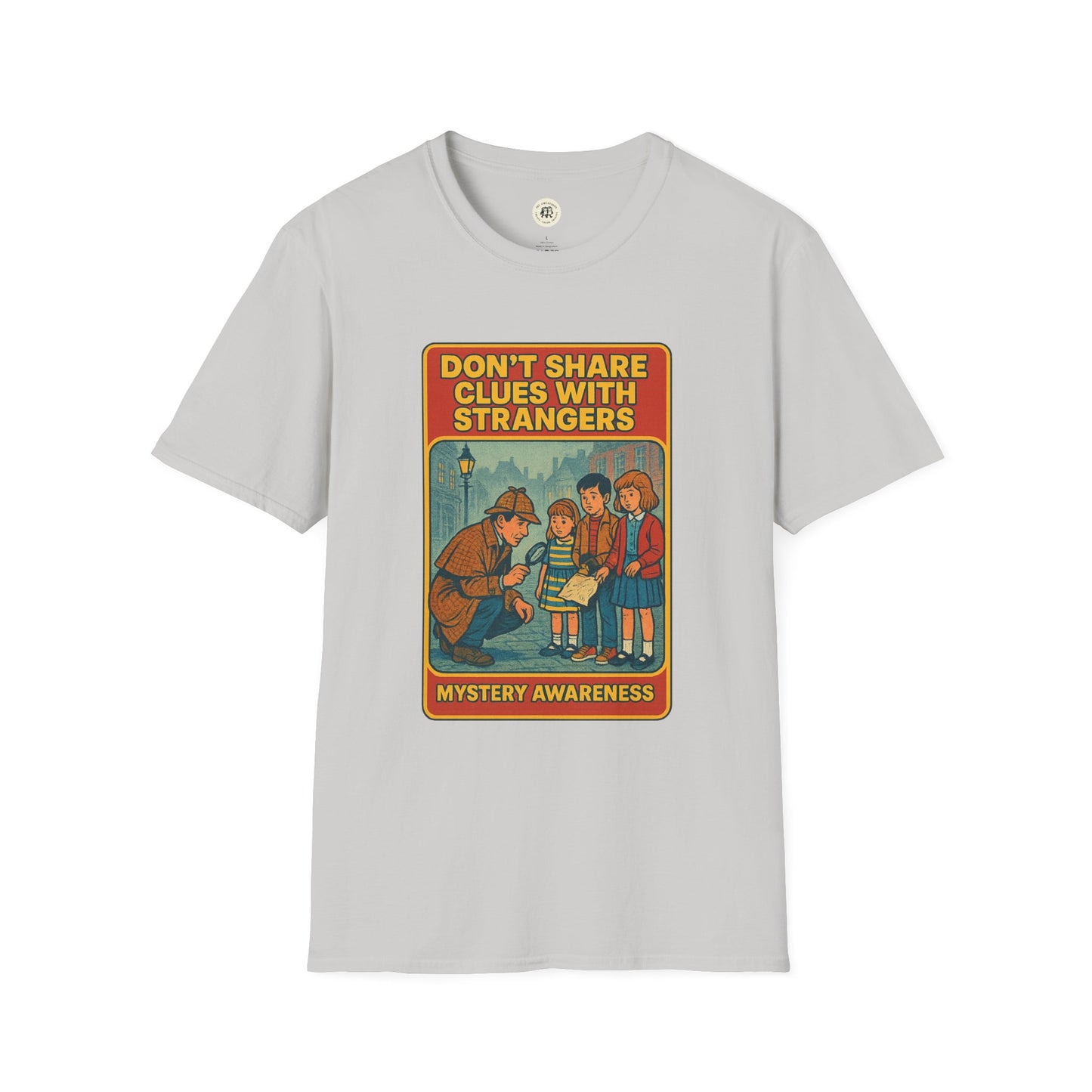 Sherlock Holmes awareness t-shirt with vintage detective graphic and mystery awareness message