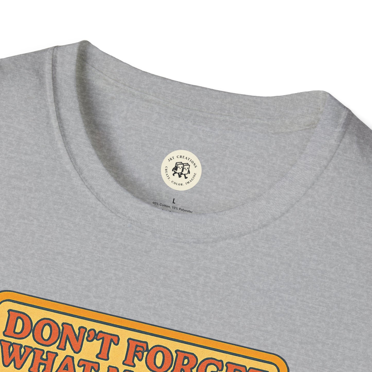 Gray Printify T-Shirt featuring The Little Prince emotional safety shirt design with round neckline
