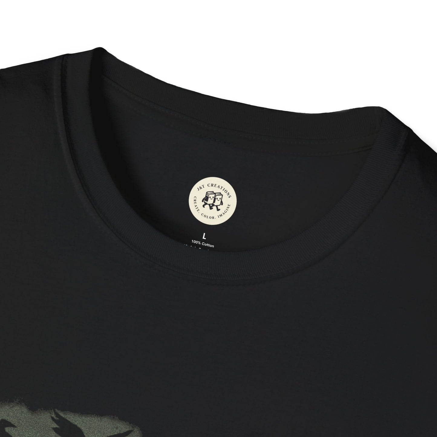 Black Halloween unisex t-shirt by Printify with round neckline and cotton fabric