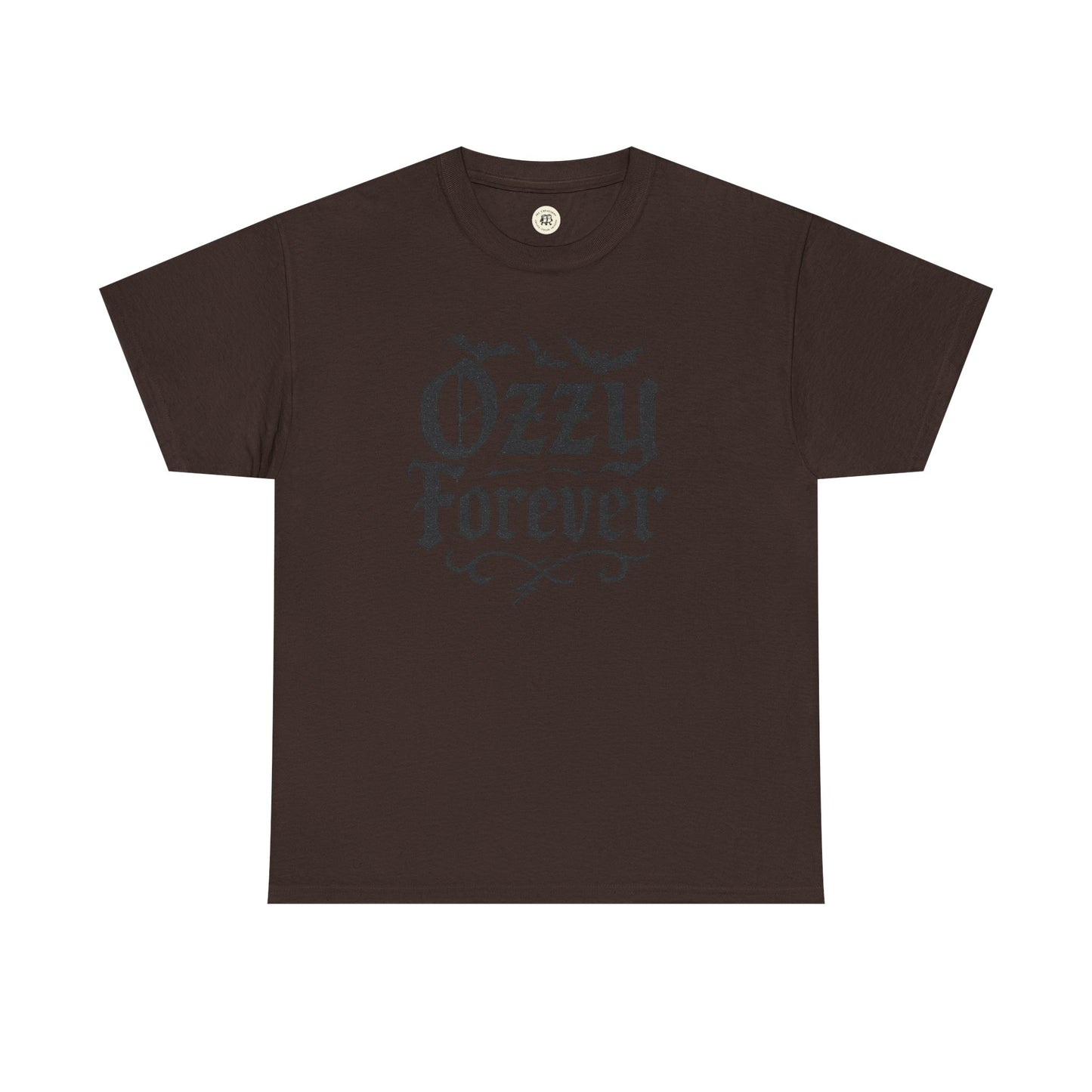 Black Printify Ozzy Osbourne Forever shirt with vintage style graphic on front