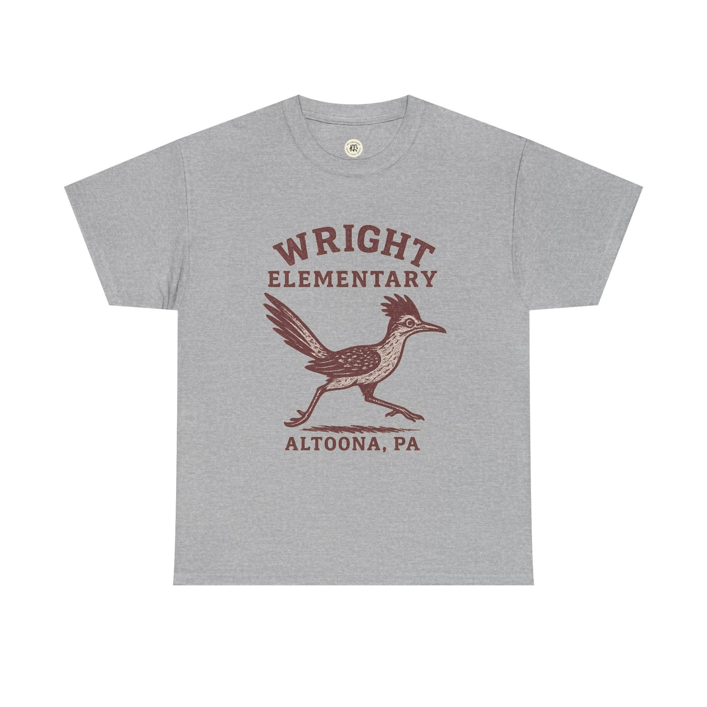Gray Wright Elementary school spirit shirt with vintage bird graphic and Altoona PA text