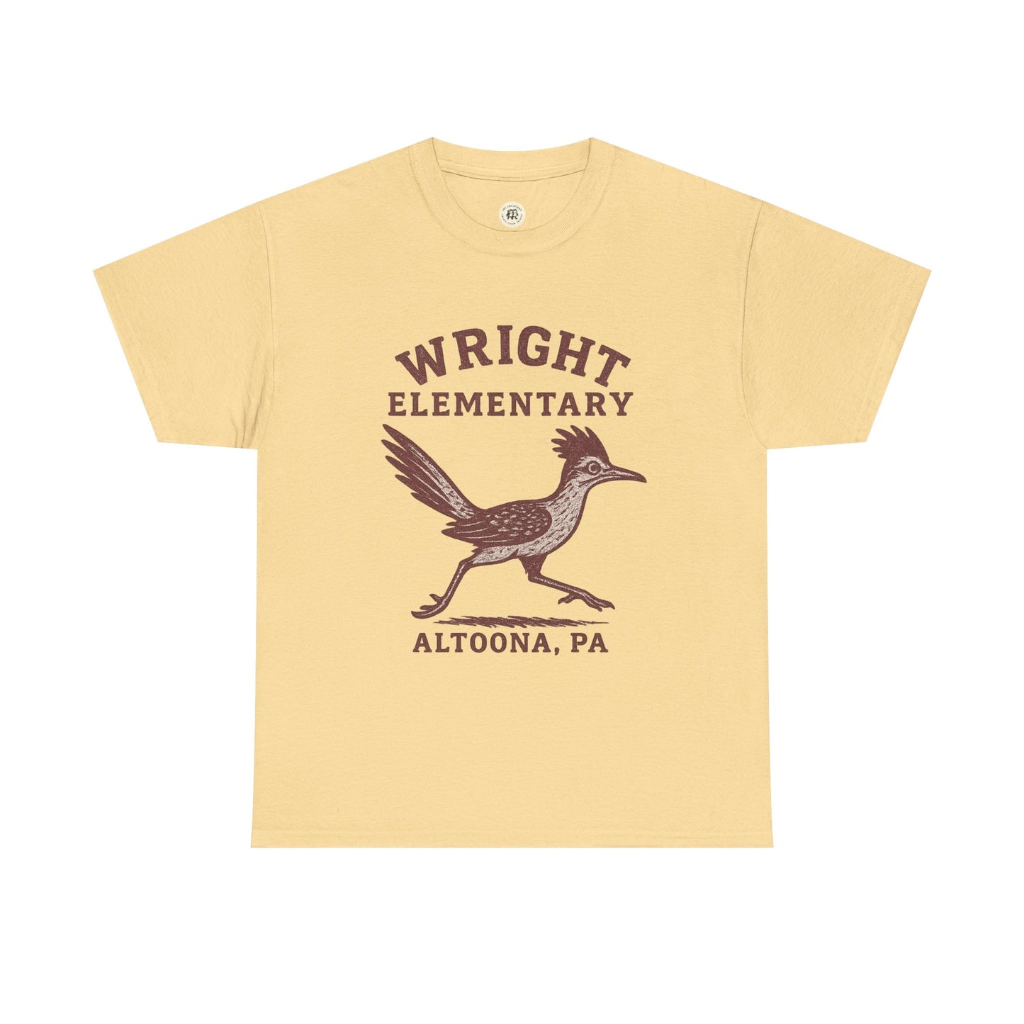 Wright Elementary school spirit shirt in beige with bird graphic and Altoona PA text