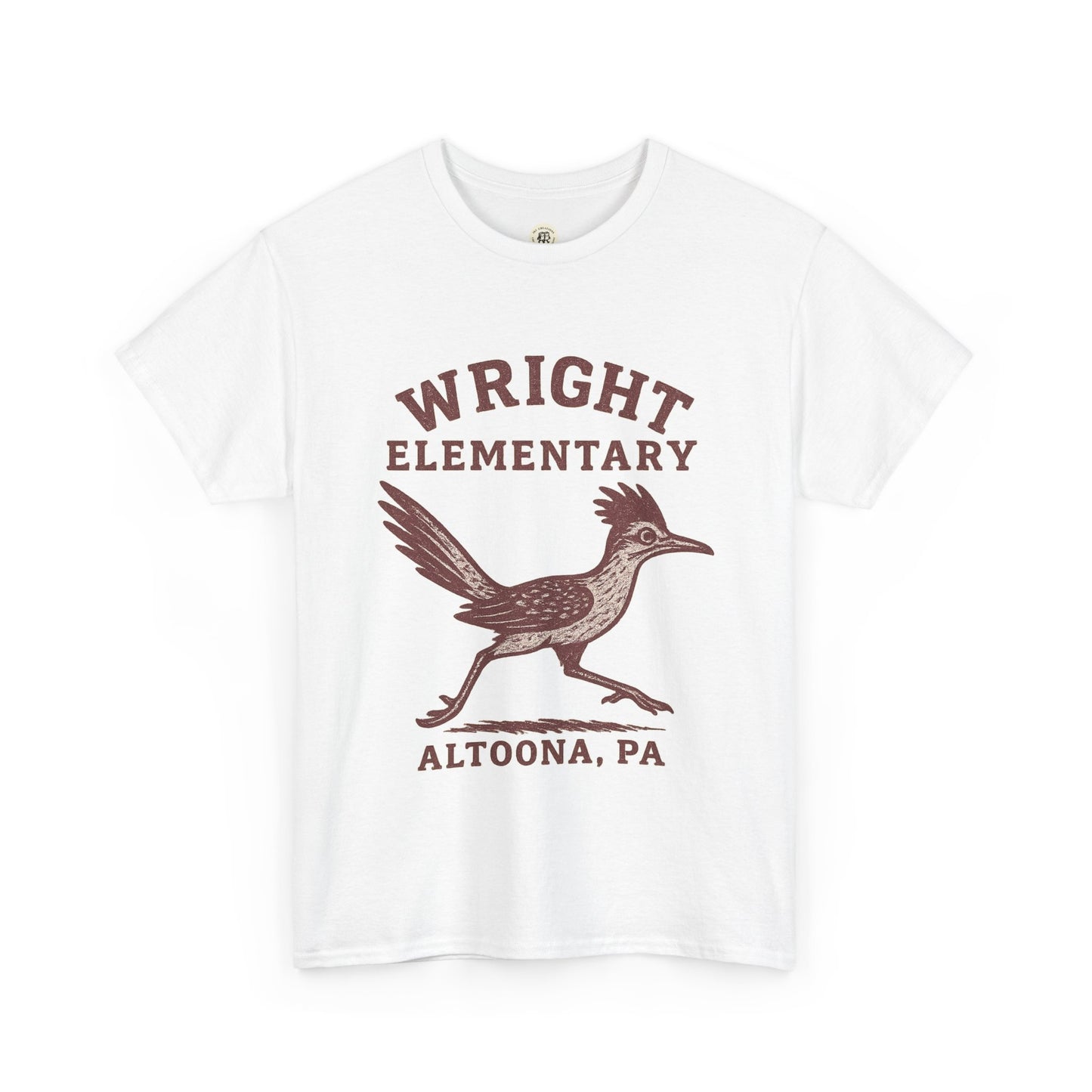 White Wright Elementary school spirit shirt with brown bird logo and Altoona PA text