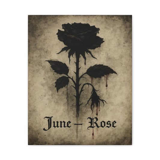 Haunted June Birth Flower, Birthday Gift, Stretched Matte Decor, 25 Inch