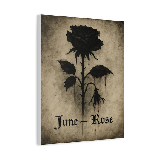 Haunted June Birth Flower, Birthday Gift, Stretched Matte Decor, 25 Inch