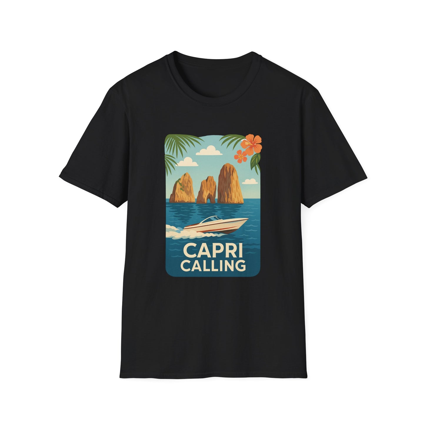 Capri Coastal Speedboat T-Shirt | Italy Mediterranean Shirt | Italian Summer Tee | Jetset Style | Travel Graphic Shirt