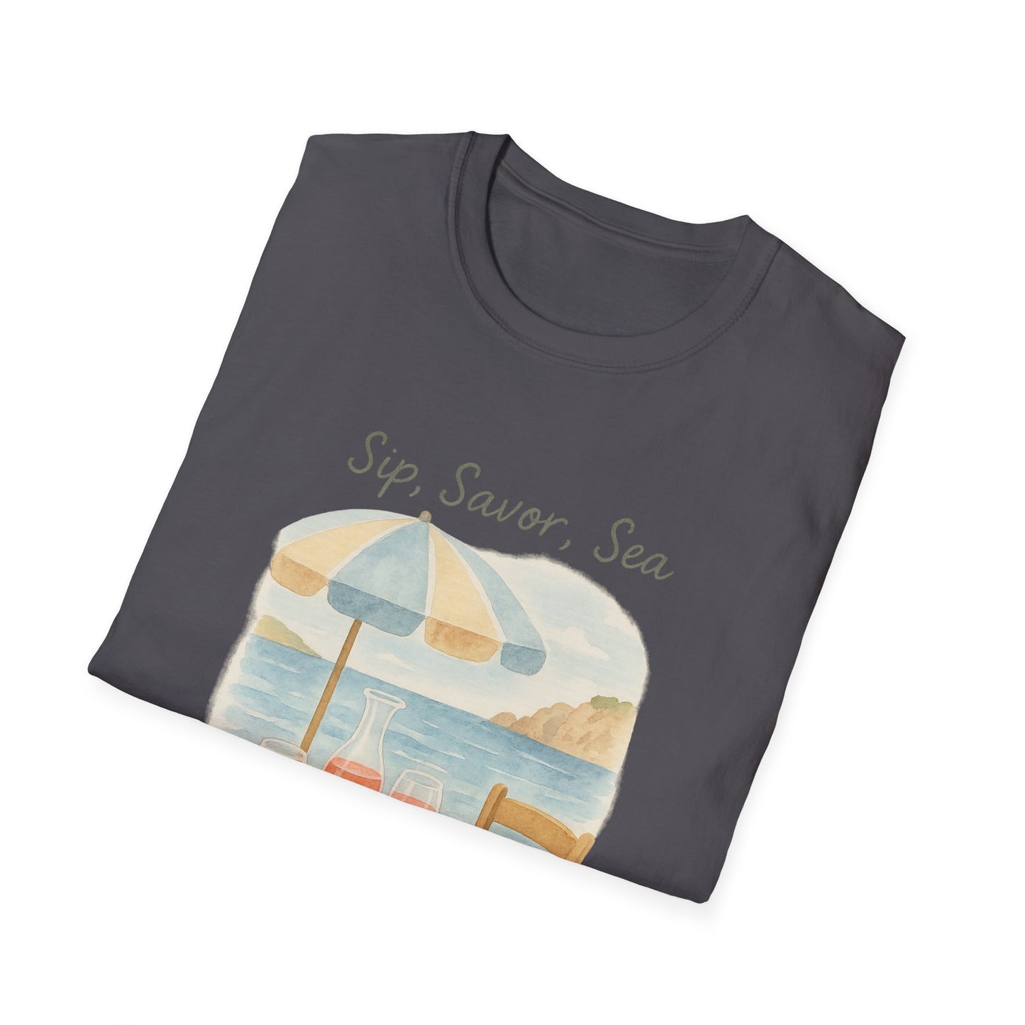 French Riviera Café T-Shirt | Mediterranean Coastal Tee | Italy Greece Travel Shirt | Summer Graphic | Seaside Style