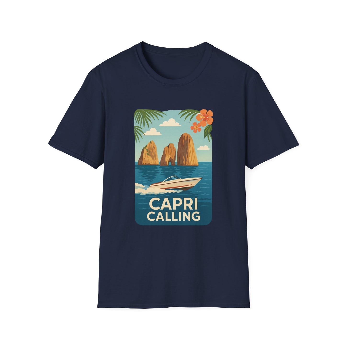 Capri Coastal Speedboat T-Shirt | Italy Mediterranean Shirt | Italian Summer Tee | Jetset Style | Travel Graphic Shirt