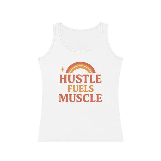 Hustle Fuels Muscle Women's Tank Top | Motivational Workout Tee | Fitness Gift for Her | Positive Affirmation Apparel | Exercise Shirt