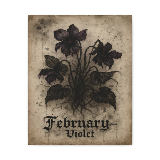 Haunted February Birth Flower, Birthday Gift, Stretched Matte Decor, 25 Inch