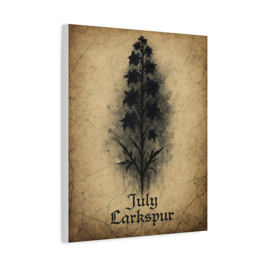 Haunted July Birth Flower, Birthday Gift, Stretched Matte Decor, 25 Inch