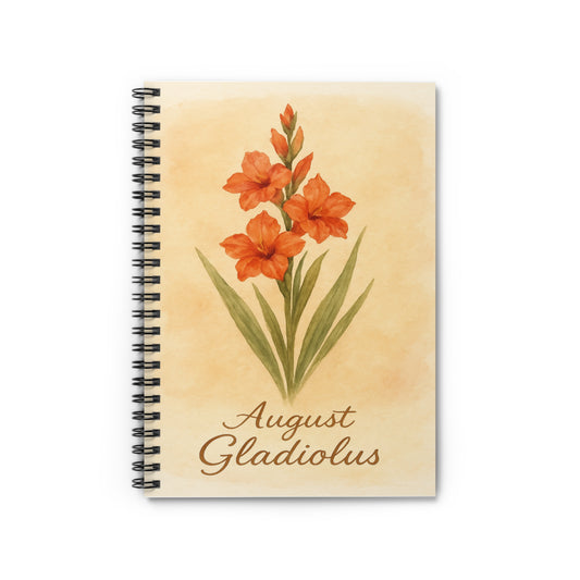 August Birth Flower Spiral Notebook - Ruled Line, Birthday Gifts, Floral Stationery, College Student Planner, Bullet Journal