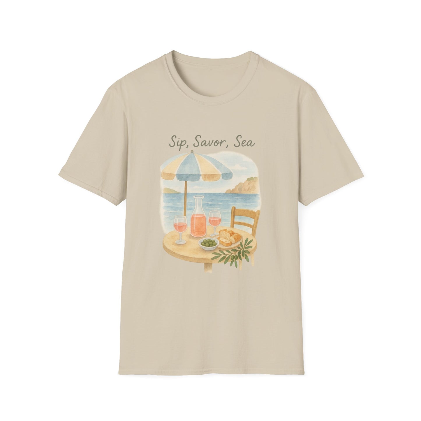 French Riviera Café T-Shirt | Mediterranean Coastal Tee | Italy Greece Travel Shirt | Summer Graphic | Seaside Style