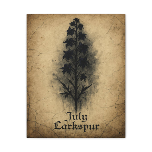 Haunted July Birth Flower, Birthday Gift, Stretched Matte Decor, 25 Inch