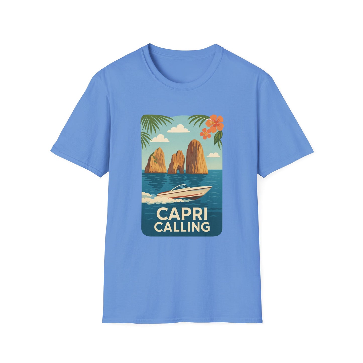 Capri Coastal Speedboat T-Shirt | Italy Mediterranean Shirt | Italian Summer Tee | Jetset Style | Travel Graphic Shirt