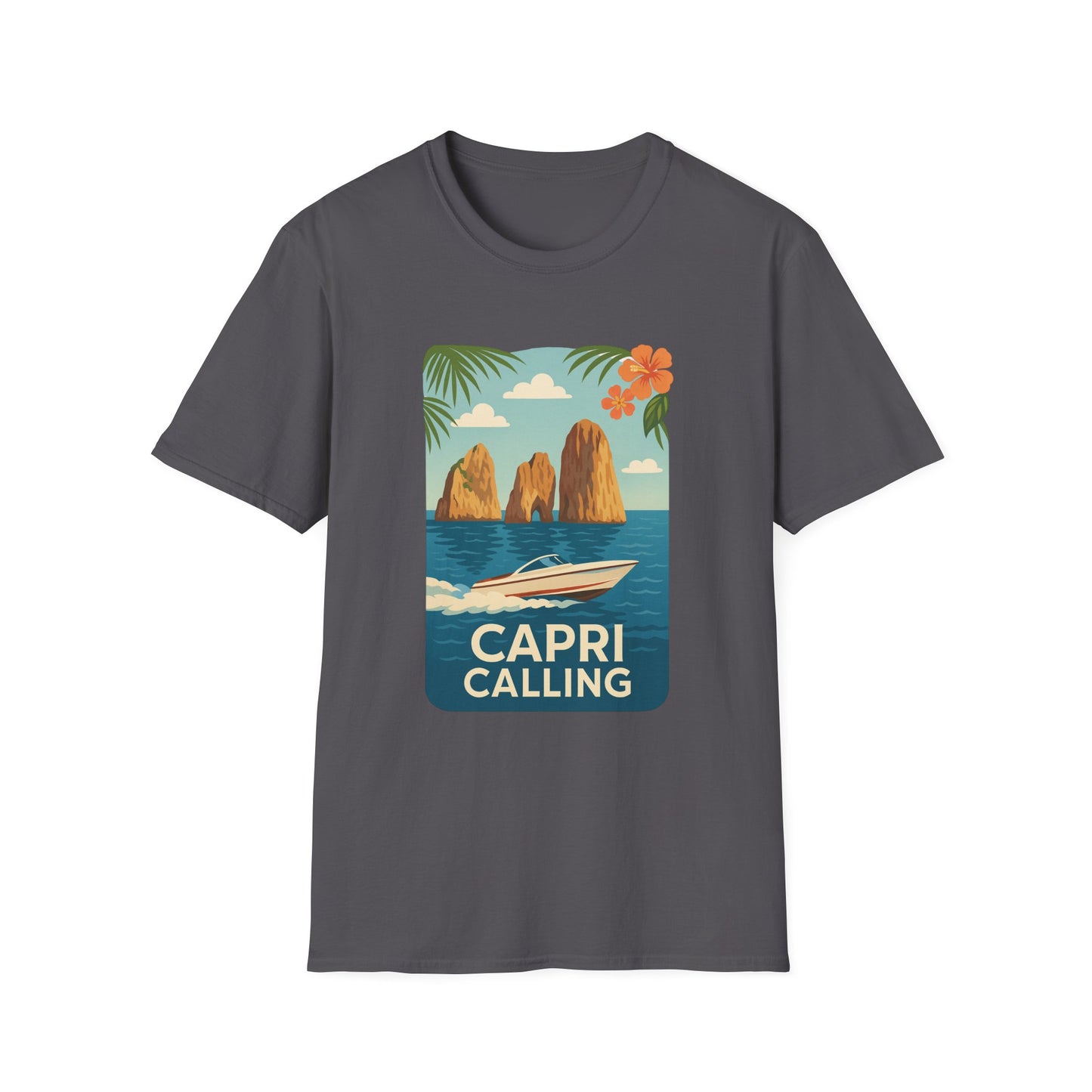 Capri Coastal Speedboat T-Shirt | Italy Mediterranean Shirt | Italian Summer Tee | Jetset Style | Travel Graphic Shirt