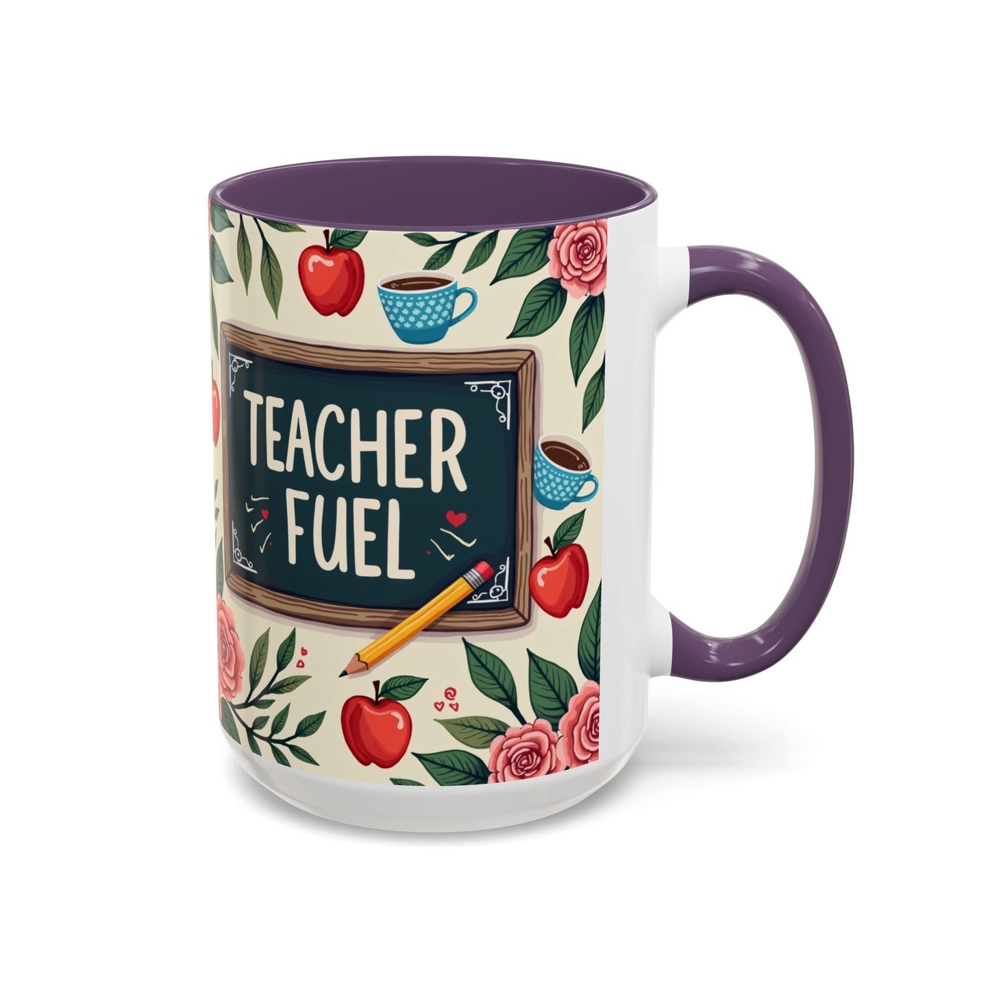 Teacher Fuel Coffee Mug - Fun Gift for Educators, Cute Tea Mug, Back to School Coffee Cup, Teacher Appreciation Present, Classroom Decor