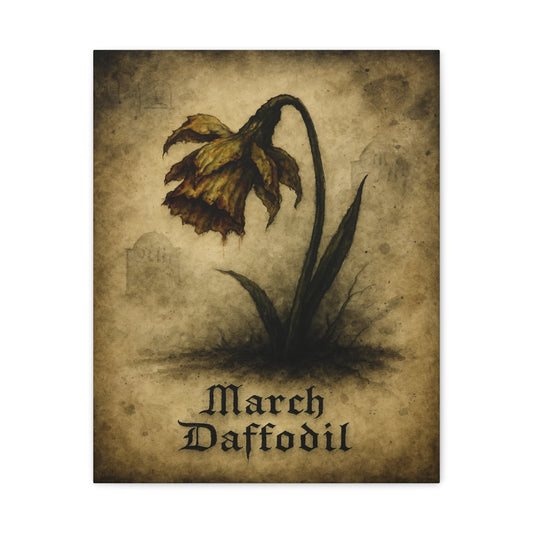 Haunted March Birth Flower, Birthday Gift, Stretched Matte Decor, 25 Inch