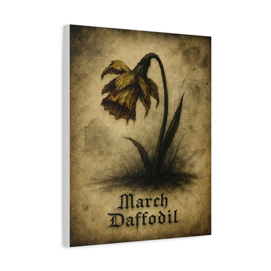 Haunted March Birth Flower, Birthday Gift, Stretched Matte Decor, 25 Inch