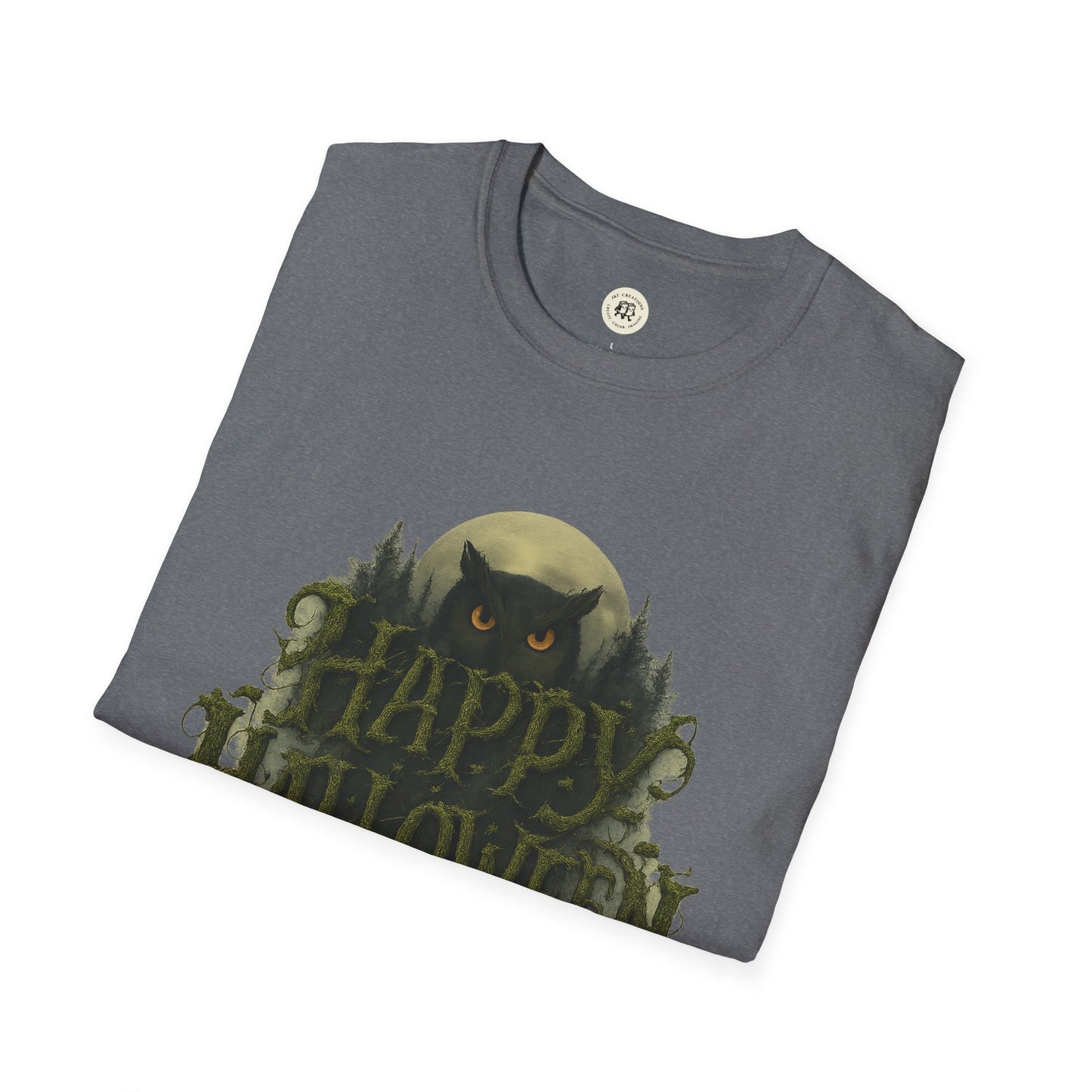 Halloween Graphic T-Shirt with Owl Design