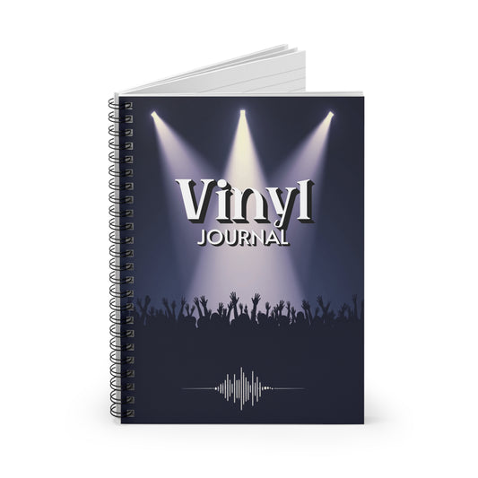 Vinyl Journal - Ruled Line, Music Lovers Notebook, Concert Log, Gift for Musicians, Recording Studio Journal