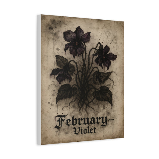Haunted February Birth Flower, Birthday Gift, Stretched Matte Decor, 25 Inch