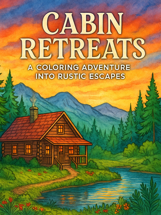 Cabin Coloring Book – Cozy Rustic Cabins for Relaxation & Creativity