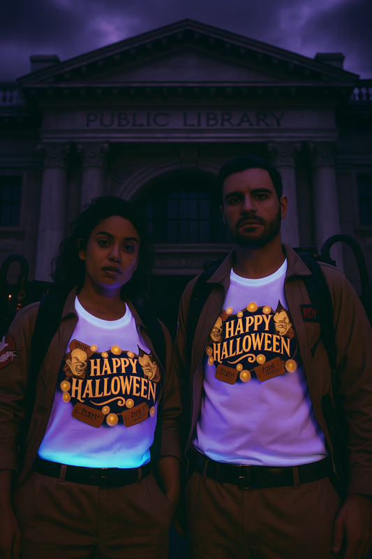 Halloween Graphic T-Shirt with Vintage Horror Design
