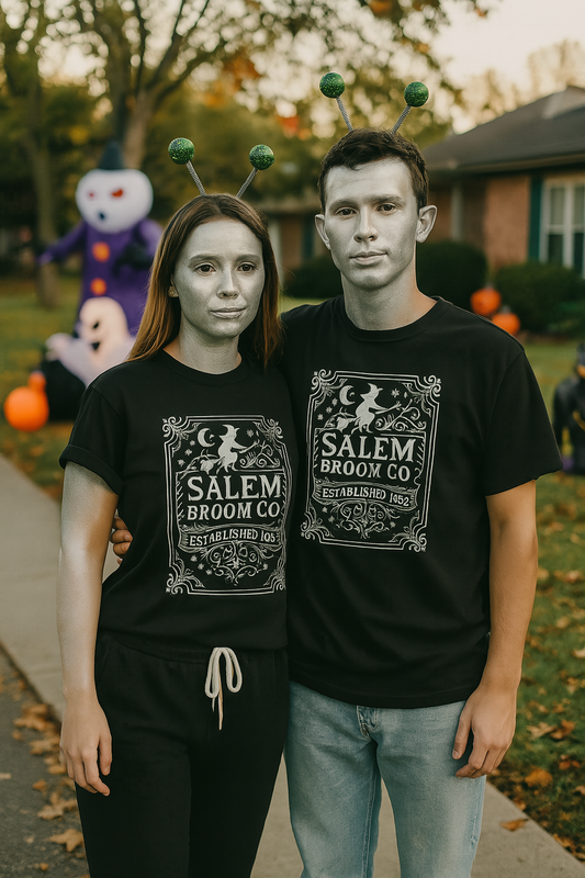 Salem Broom Co. T-Shirt with Witch Design