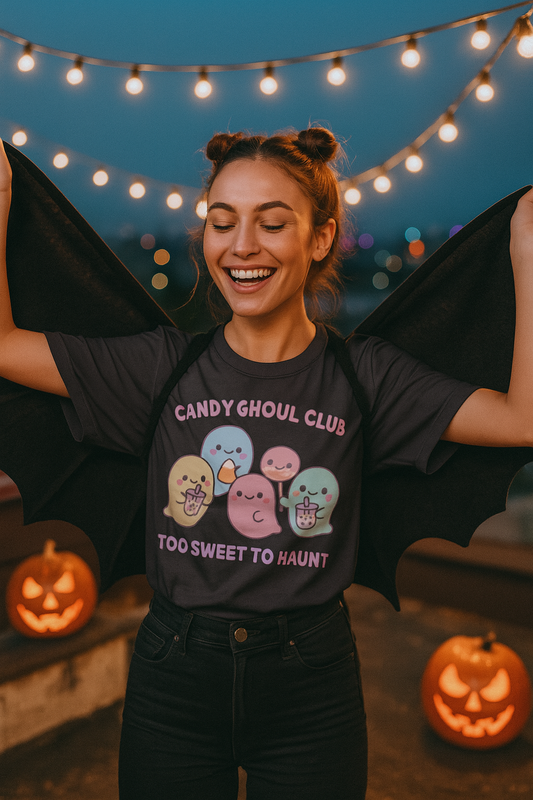 Kawaii Halloween Ghost Shirt - Cute Candy Ghoul Tee