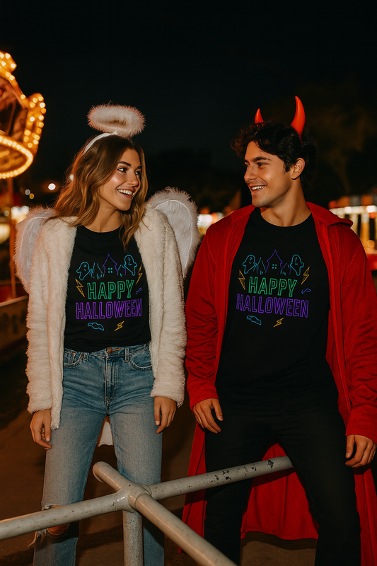 Happy Halloween T-Shirt Unisex Neon Design